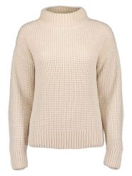 Blue Seven Sweter w kolorze beżowym rozmiar: 38. Brązowe golfy damskie Blue Seven, bez wzorów, ze splotem, bez ramiączek. Za 87.81 zł.
