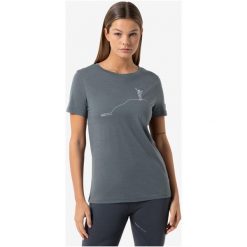 Koszulka z krótkim rękawkiem damska SUPER.NATURAL Bergglück Losee Tee. Niebieskie bluzki sportowe damskie Super.natural, bez wzorów, bez ramiączek. Za 216.50 zł.