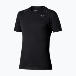 Koszulka do biegania męska Mizuno Tech Light DAF. Czarne t-shirty sportowe męskie Mizuno, m, z materiału, bez ramiączek, do biegania. Za 149.99 zł.