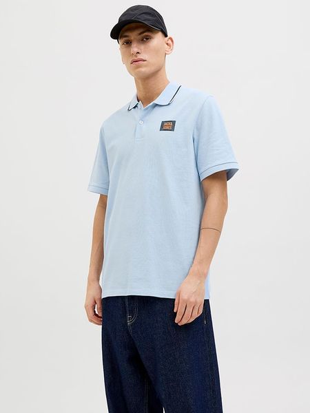 Jack & Jones Koszulka polo w kolorze błękitnym rozmiar: M. Niebieskie koszulki polo męskie Jack & Jones, m, bez wzorów, z bawełny, bez ramiączek. Za 39.21 zł.