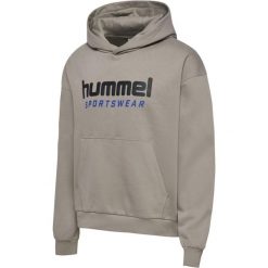 Bluza z kapturem Hummel Boxy Logo. Szare bluzy sportowe damskie HUMMEL, xs, bez wzorów, z kauczuku, bez ramiączek, z kapturem. Za 352.50 zł.