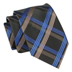 Męski Krawat Angelo di Monti - w Dużą Kratę. Krawaty i muchy męskie Angelo di Monti, bez wzorów, z tkaniny, eleganckie. Za 45.00 zł.