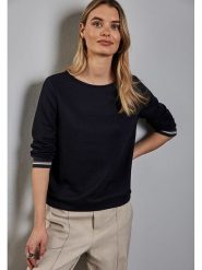 Street One Sweter w kolorze granatowym rozmiar: 36. Niebieskie swetry klasyczne damskie Street One, ze splotem, bez kołnierzyka. Za 118.56 zł.