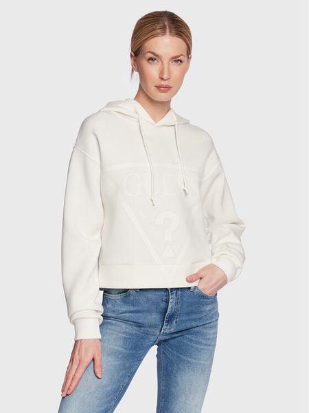 Guess Bluza New Alisa V2YQ08 K7UW2 Biały Relaxed Fit. Białe bluzy bez kaptura damskie Guess, l, z wiskozy. Za 189.99 zł.