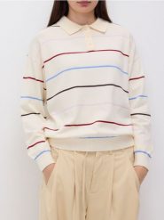 Sweter z kołnierzykiem - wielobarwny. Swetry klasyczne damskie Reserved, l, z dzianiny, bez kołnierzyka. Za 139.99 zł.