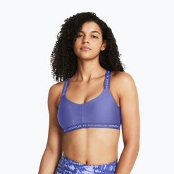 Biustonosz Under Armour Crossback Low. Fioletowe biustonosze sportowe damskie Under Armour, bez wzorów. Za 119.99 zł.