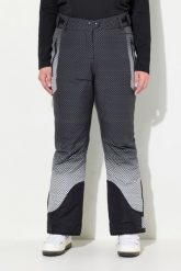 Damskie Spodnie narciarskie wodoodporne kropki paski na rzep. Czarne spodnie materiałowe damskie Ulla Popken, plus size, z elastanu, narciarskie. Za 639.99 zł.