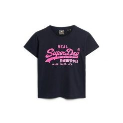 Damska koszulka fluorescencyjna o wąskim kroju Superdry. Niebieskie t-shirty damskie Superdry., l, bez wzorów, bez kołnierzyka. Za 148.55 zł.
