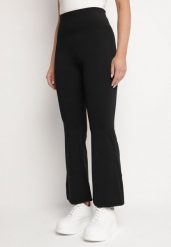 Czarne Legginsy o Kroju Dzwonów z Wysokim Stanem Talliara. Czarne legginsy damskie Born2be, m, bez wzorów, z jeansu. Za 34.99 zł.
