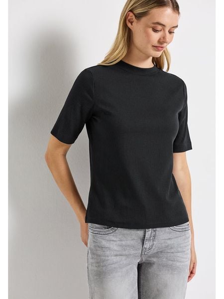 Cecil Koszulka w kolorze czarnym rozmiar: 42. Czarne bluzki damskie Cecil, bez wzorów, z bawełny, bez kołnierzyka. Za 82.83 zł.