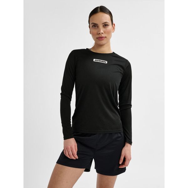 Damska koszulka z długim rękawem Hummel TE Tola. Czarne bluzki damskie HUMMEL, xs, bez wzorów, sportowe, bez kołnierzyka, bez ramiączek. Za 125.50 zł.