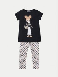 Mayoral Komplet t-shirt i legginsy 3713 Czarny Regular Fit. Czarne koszulki dziewczęce Mayoral, bez wzorów, z bawełny, bez ramiączek. Za 89.99 zł.
