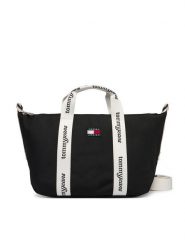 Tommy Jeans Torebka Ess Daily Mini Tote AW0AW18460 Czarny. Czarne torebki klasyczne damskie Tommy Jeans, bez wzorów, z jeansu, bez dodatków. Za 289.99 zł.