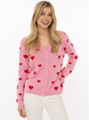 Zwillingsherz Kardigan w kolorze jasnoróżowym rozmiar: L/XL. Różowe kardigany damskie Zwillingsherz, l, bez wzorów, z bawełny. Za 158.47 zł.