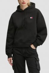 TOMMY JEANS Czarna damska bluza. Czarne bluzy z kapturem damskie Tommy Jeans, s, z jeansu. W wyprzedaży za 284.99 zł.