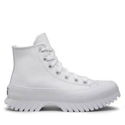 Buty do chodzenia damskie Converse Ctas Lugged 2.0. Białe buty sportowe na co dzień damskie Converse, bez wzorów, z materiału, trekkingowe. W wyprzedaży za 444.20 zł.