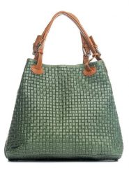 Lucca Baldi Skórzana torebka "Fosdinovo" w kolorze zielonym - 45 x 37 x 15 cm rozmiar: onesize. Zielone torebki klasyczne damskie Lucca Baldi, bez wzorów, z materiału, bez dodatków. Za 330.45 zł.