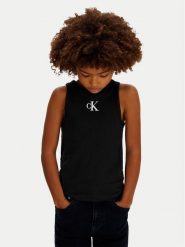 Calvin Klein Jeans Top LVCKSJB10G Czarny Slim Fit. Czarne spodnie dziewczęce Calvin Klein Jeans, z bawełny. Za 109.99 zł.