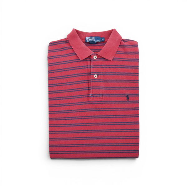 Second life - Polo Ralph Lauren koszulka męska z krótkim rękawem - Jak nowy. Czerwone koszulki polo męskie Ralph Lauren, l, bez wzorów, z tkaniny, bez ramiączek. Za 127.76 zł.
