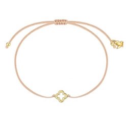 Glanzstücke München Bransoletka Koniczyna ze stali nierdzewnej w kolorze zóltego zlota Bransoletki 1 ct Damski. Żółte bransoletki damskie Glanzstücke München, pozłacane. Za 159.99 zł.