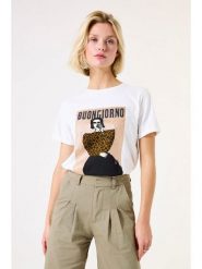 Garcia Koszulka w kolorze białym rozmiar: M. Białe bluzki damskie Garcia, m, bez wzorów, z bawełny, bez kołnierzyka. Za 56.99 zł.