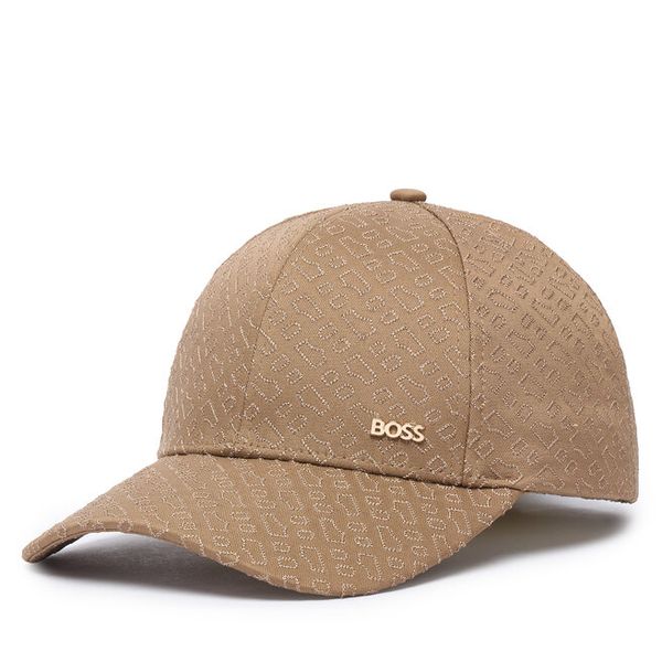 Czapka z daszkiem BOSS. Brązowe czapki męskie Boss, bez wzorów. Za 254.99 zł.