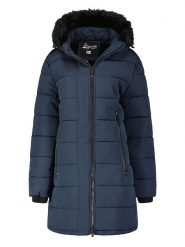 Geographical Norway Płaszcz pikowany "Atruche" w kolorze granatowym rozmiar: S. Niebieskie płaszcze damskie Geographical Norway, s, bez wzorów. Za 241.56 zł.