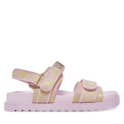 Sandały Guess. Czerwone sandały damskie Guess, z aplikacjami, bez obcasa, na płaskiej podeszwie. Za 419.99 zł.