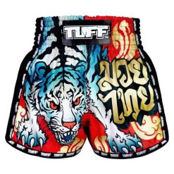 Spodenki treningowe TUFF Red Furious Tiger. Czerwone szorty damskie TUFF, bez wzorów, sportowe. Za 149.00 zł.