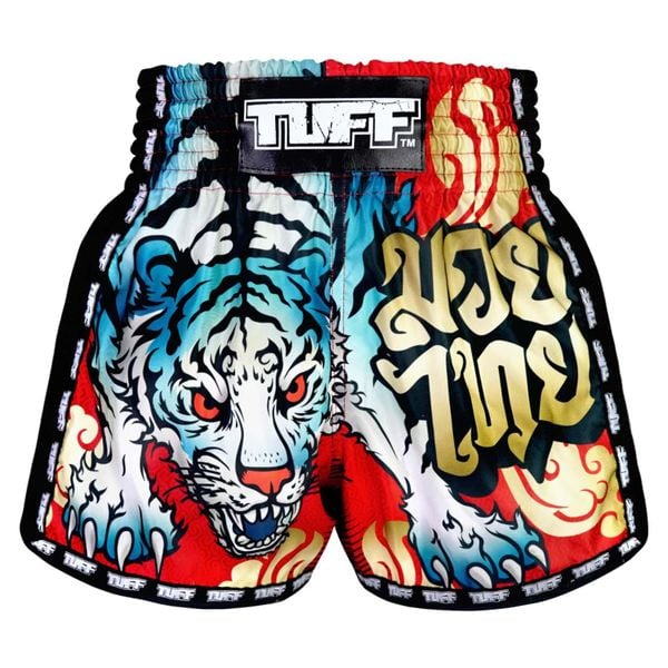 Spodenki treningowe TUFF Red Furious Tiger. Czerwone szorty damskie TUFF, bez wzorów, sportowe. Za 149.00 zł.