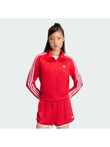 Adidas Bluza Firebird Classic KQ6529 Czerwony Regular Fit. Czerwone bluzy bez kaptura damskie Adidas, l, z syntetyku. Za 328.99 zł.