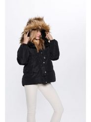 Bébé Kurtka zimowa w kolorze czarnym rozmiar: S. Czarne kurtki damskie bebe, na zimę, s, bez wzorów, z puchu, bez kaptura. Za 234.94 zł.