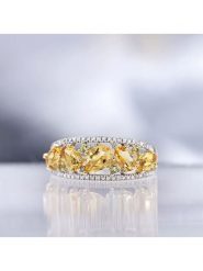 CARATELLI Złoty pierścionek "Olivines" z diamentami rozmiar: 58. Pomarańczowe pierścionki damskie CARATELLI, z cytrynem, złote. Za 1,796.99 zł.