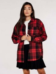 Apricot Koszula w kolorze czerwono-czarnym rozmiar: XL. Czarne koszule damskie Apricot, xl, bez wzorów, z bawełny, bez kołnierzyka, bez ramiączek. Za 47.71 zł.