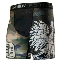 Spodenki Vale Tudo do MMA męskie EXTREME HOBBY POLSKA CAMO. Brązowe szorty męskie EXTREME HOBBY, z elastanu, bez kołnierzyka. Za 179.00 zł.