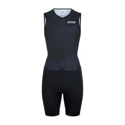 Damski kombinezon triathlonowy Essential bez rękawów – czarny. Czarne kombinezony damskie KEADA SPORTS, xl, bez wzorów, z materiału, bez kołnierzyka, bez ramiączek. Za 549.00 zł.