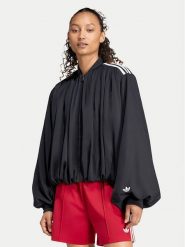 Adidas Bluza Satin Pleated Track Top LG4081 Czarny Relaxed Fit. Czarne bluzy bez kaptura damskie Adidas, l. Za 369.99 zł.