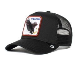 Czapka z daszkiem Goorin Bros. The Freedom Eagle Trucker 101-0384-BLK. Czarne czapki męskie Goorin Bros, bez wzorów. Za 159.00 zł.