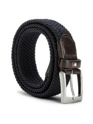 Tommy Hilfiger Pasek Męski New Adan Belt 3.5 AM0AM02801 85 Granatowy. Niebieskie paski męskie Tommy Hilfiger, bez wzorów, z materiału. Za 139.99 zł.