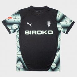 Oficjalna koszulka piłkarska Puma Real Sporting dla dorosłych sezon 2024-25 sp. Czarne bluzki damskie Puma, bez wzorów, sportowe, bez kołnierzyka, bez ramiączek. Za 339.00 zł.