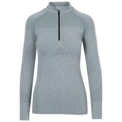 Top Sportowy Damski Pelina Suwak Do Połowy, Z Długim Rękawem. Niebieskie topy sportowe damskie Trespass, m, bez wzorów, z dzianiny, bez ramiączek. Za 100.99 zł.
