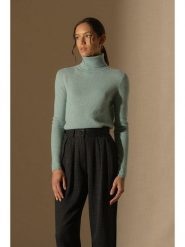 Perfect Cashmere Kaszmirowy golf "Ashley" w kolorze miętowym rozmiar: M. Niebieskie golfy damskie Perfect Cashmere, m, bez wzorów, z kaszmiru, bez ramiączek. Za 281.10 zł.