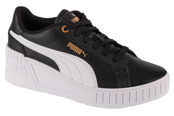 Buty sportowe Sneakersy damskie, Karmen Wedge. Czarne buty sportowe na co dzień damskie Puma, bez wzorów, z materiału, trekkingowe. Za 199.99 zł.