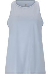 Damski tank top Athlecia Mota. Brązowe topy sportowe damskie Endurance, bez wzorów, z elastanu, bez ramiączek. Za 132.50 zł.