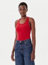 HUGO Top Datamia 50514489 Czerwony Slim Fit. Czerwone topy damskie Hugo, xs, bez wzorów, z bawełny, bez kołnierzyka. Za 179.99 zł.