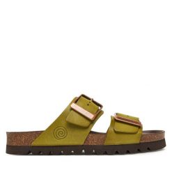 Klapki Dr. Brinkmann. Zielone klapki damskie Dr. Brinkmann, bez wzorów, bez obcasa. Za 419.99 zł.