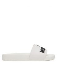 LOVE MOSCHINO Klapki JA28052G0MI14100 Biały. Białe klapki damskie Love Moschino, bez wzorów, z tworzywa sztucznego, bez obcasa. Za 349.99 zł.