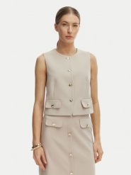 Rinascimento Kamizelka garniturowa CFC0128265003 Beżowy Slim Fit. Brązowe kamizelki damskie RINASCIMENTO, xs, z syntetyku. Za 549.99 zł.