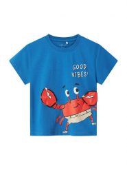 NAME IT T-Shirt Fish 13241295 Niebieski Regular Fit. Niebieskie t-shirty chłopięce Name it, bez wzorów, z bawełny, bez ramiączek. Za 59.99 zł.