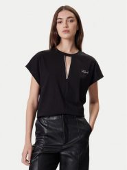 KARL LAGERFELD Bluzka A4W17046 Czarny Relaxed Fit. Czarne bluzki damskie Karl Lagerfeld, s, bez wzorów, z bawełny, bez ramiączek. Za 349.99 zł.